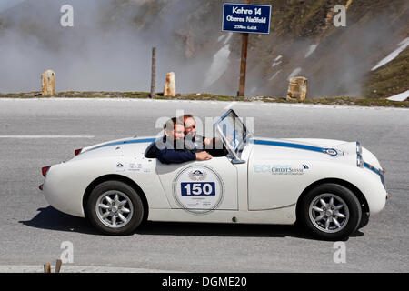 Vintage Car Rally, Kitzbuehel Alpine Rally 2012, Grossglockner High Alpine Road, Austin Healey Sprite MK 1, built in 1961 Stock Photo