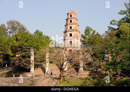 Phuoc Duyen Tower, Thien Mu Pagoda, Hue, North Vietnam, Vietnam, Southeast Asia, Asia Stock Photo