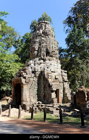 Gopuram, Ta Prohm temple, Angkor, UNESCO World Heritage Site, Siem Reap, Cambodia, Southeast Asia, Asia Stock Photo