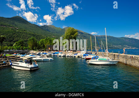 Harbour, Lake Maggiore, Cannobio, Piedmont, Italy, Europe Stock Photo