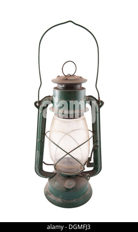 Old dirty oil lamp with clipping path Stock Photo