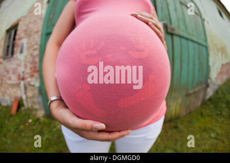 Belly of a pregnant woman Stock Photo