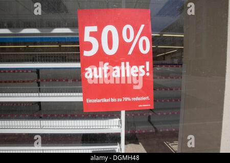 Schlecker stores closing with a 50% discount, Stuttgart, Baden-Wuerttemberg Stock Photo