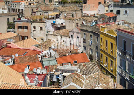 View of the Castello district as seen from Torre del Elefante tower, Casteddu, Cagliari, Sardinia, Italy, Europe Stock Photo