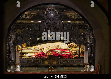 The bones, remains of the church father Ambrose of Milan, white colour, 339 to 397, next to those of the Saints Gervasius and Stock Photo
