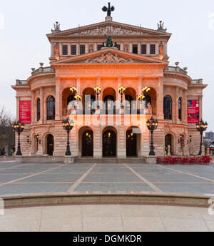 Classical building, Alte Oper, Old Opera House, designed by Richard Lucae, today a concert hall, Frankfurt am Main, Hesse Stock Photo