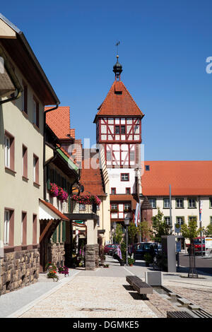 Historic city gate in the old town of Braeunlingen, Schwarzwald-Baar district, Black Forest, Baden-Wuerttemberg, PublicGround Stock Photo