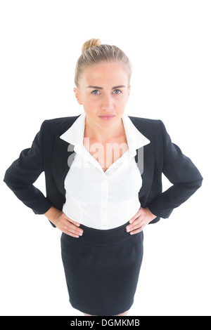 High angle front view of serious young businesswoman posing Stock Photo