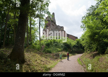 Wissembourg, France, the medieval castle rock Fleckenstein Stock Photo