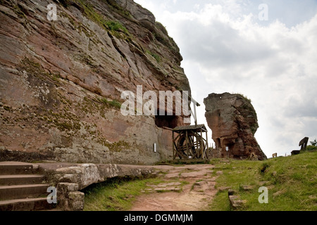 Wissembourg, France, the medieval castle rock Fleckenstein Stock Photo