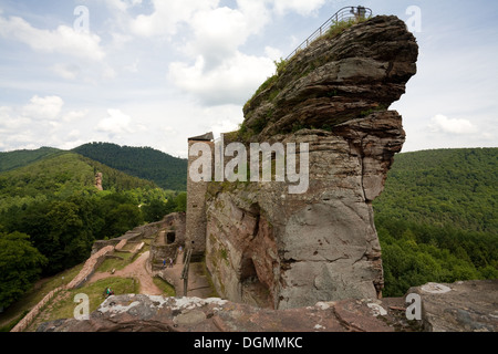 Wissembourg, France, the medieval castle rock Fleckenstein Stock Photo