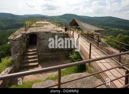 Wissembourg, France, the medieval castle rock Fleckenstein Stock Photo