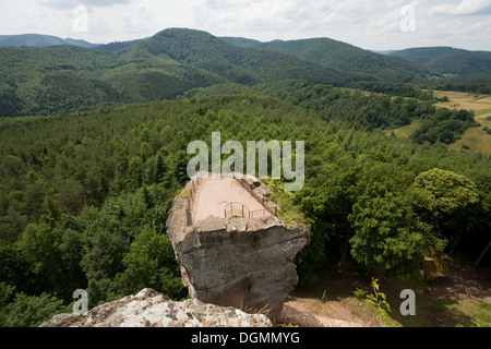 Wissembourg, France, the medieval castle rock Fleckenstein Stock Photo