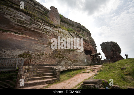 Wissembourg, France, the medieval castle rock Fleckenstein Stock Photo