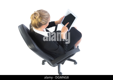 High angle view of modern businesswoman sitting on an office chair Stock Photo