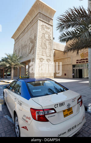 Taxi waiting in front of the Ibn Battuta Shopping Mall, Dubai, United Arab Emirates, Middle East, Asia Stock Photo