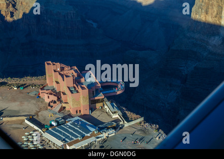 Skywalk on the West Rim of the Grand Canyon taken from Cessna Grand Caravan 208 Performance, Stock Photo