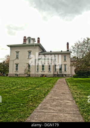 Victorian home on overcast fall day Stock Photo