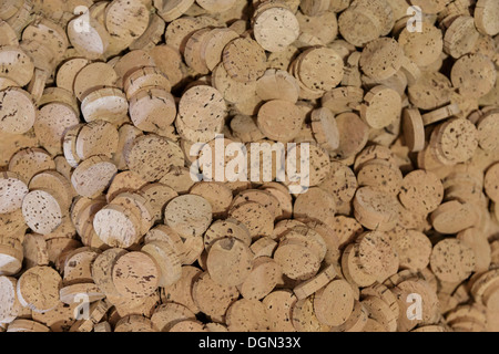 Corks seen in a bottles cork factory in Spain Stock Photo