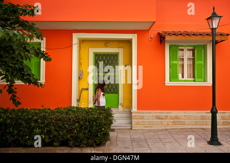 Colourful House, Zakynthos Town, Zakynthos (Zante) Island, Greece Stock Photo