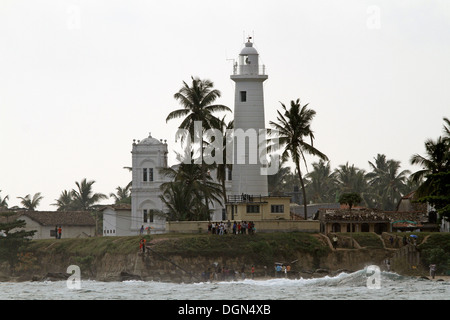 LIGHTHOUSE & FORTE MOSQUE GALLE SRI LANKA ASIA 18 March 2013 Stock Photo