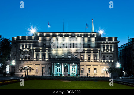 Parliament of Belgrade city in the long exposure Stock Photo
