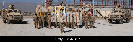 PARWAN PROVINCE, Afghanistan – Members of the 2nd “Spartan” Brigade Special Troops Battalion, 2nd “Black Jack” Brigade Combat Te Stock Photo