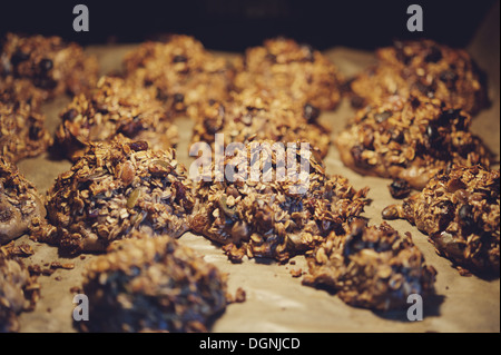 Baked Oatmeal cookies on a light background Stock Photo