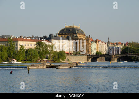 View over the Vltava River, Prague, Czech Republic, Europe Stock Photo