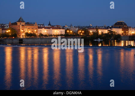 View over the Vltava River, Prague, Czech Republic, Europe Stock Photo
