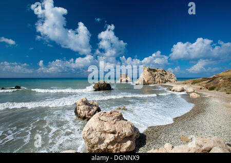 Petra tou Romiou or Rock of the Greek or Aphrodite's Rock, Paphos, south coast, Southern Cyprus, Cyprus Stock Photo