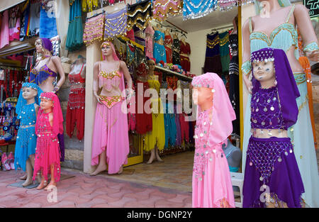 Belly dancing costumes and souvenirs in Marmaris, Turkish Aegean Coast, Turkey Stock Photo