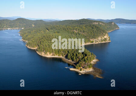 Aerial view of Razor Point, North Pender Island, Gulf Islands, British Columbia, Canada Stock Photo