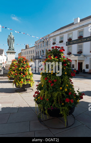 Brecon town centre in Powys Wales Stock Photo