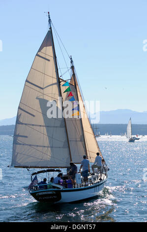 During the Port Townsend Wooden Boat Festival a schooner 