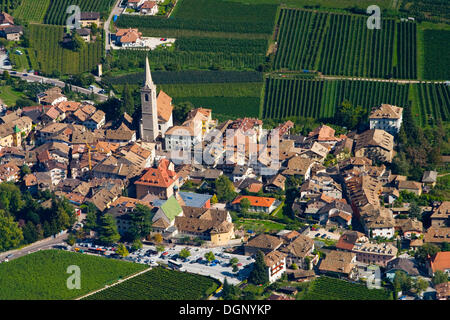 Aerial view of a village, Kaltern, province of Bolzano-Bozen, Italy, Europe Stock Photo