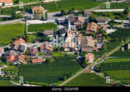 Aerial view of a village, Kaltern, province of Bolzano-Bozen, Italy, Europe Stock Photo