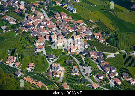 Aerial view of Kaltern village, province of Bolzano-Bozen, Italy, Europe Stock Photo