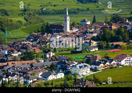 Aerial view of Kaltern village, province of Bolzano-Bozen, Italy, Europe Stock Photo