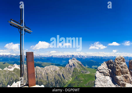 View from Mt. Sass Rigais, Geislerspitzen, to Pustertal, Val Pusteria, Dolomites, South Tyrol, Italy, Europe Stock Photo