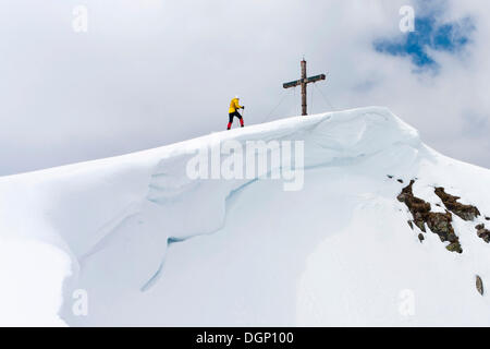 Summit cross of Laugenspitze Mountain, Alto Adige, Italy, Europe Stock Photo