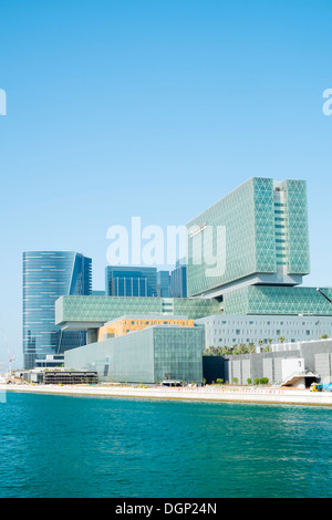 Exterior of new Cleveland Clinic hospital on Al Maryah Island the new Central Business District under construction in Abu Dhabi Stock Photo