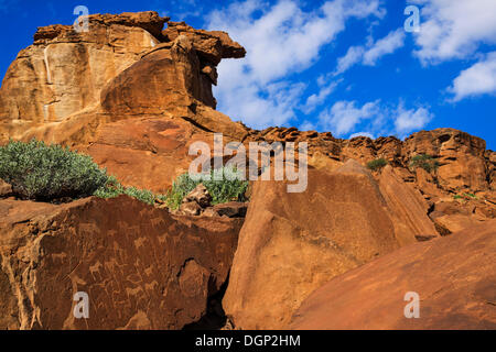 Rock formations with rock engravings, Twyfelfontein, Damaraland, Namibia, Africa Stock Photo