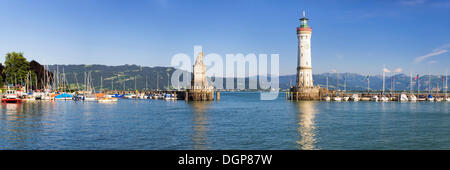 Harbour, Lindau, Lake Constance, Bavaria Stock Photo