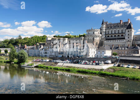 Old town with castle, Amboise, Department Indre-et-Loire, Region Centre, France, Europe Stock Photo