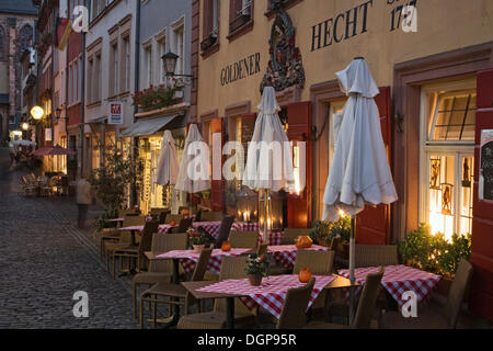 Restaurant in the old town of Heidelberg, Baden-Wuerttemberg Stock Photo