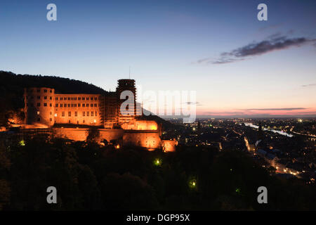 Castle ruins and the historic town of Heidelberg, Baden-Wuerttemberg Stock Photo