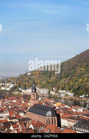 Heilig-Geist-Kirche, Church of the Holy Spirit, in the old town of Heidelberg, Baden-Wuerttemberg Stock Photo