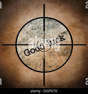 Good luck text on target Stock Photo