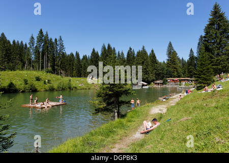 Lake Grubsee, Kruen, Werdenfelser Land region, Upper Bavaria, Bavaria Stock Photo